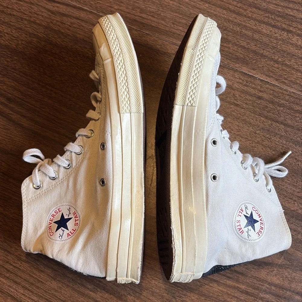 Converse Comme des Garçons Play x Chuck Taylor Milk Size 9 High Tops - Picture 4 of 10